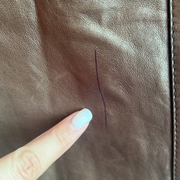 Designer Lafayette 148 New York Brown High Quality Leather Mini Dress - Picture 8 of 10